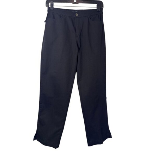 Ikeda black stretch crop high rise pants size 29 NWT - Picture 1 of 10